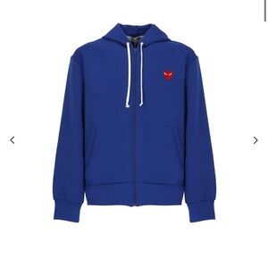 Women’s comme de garcons blue zip hoodie